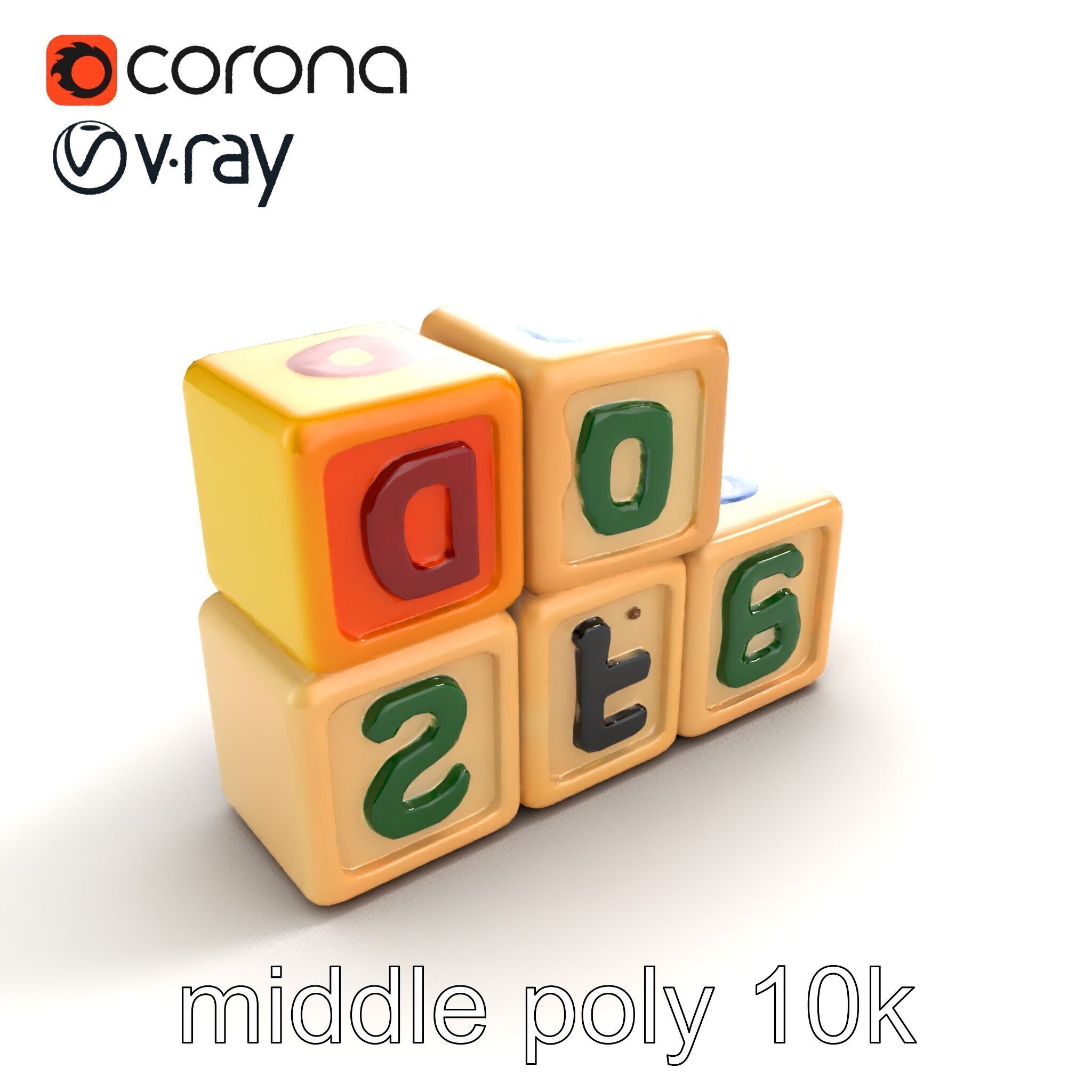 Alphabet Learning Blocks 3D Model Pack Low-poly 3D model_8