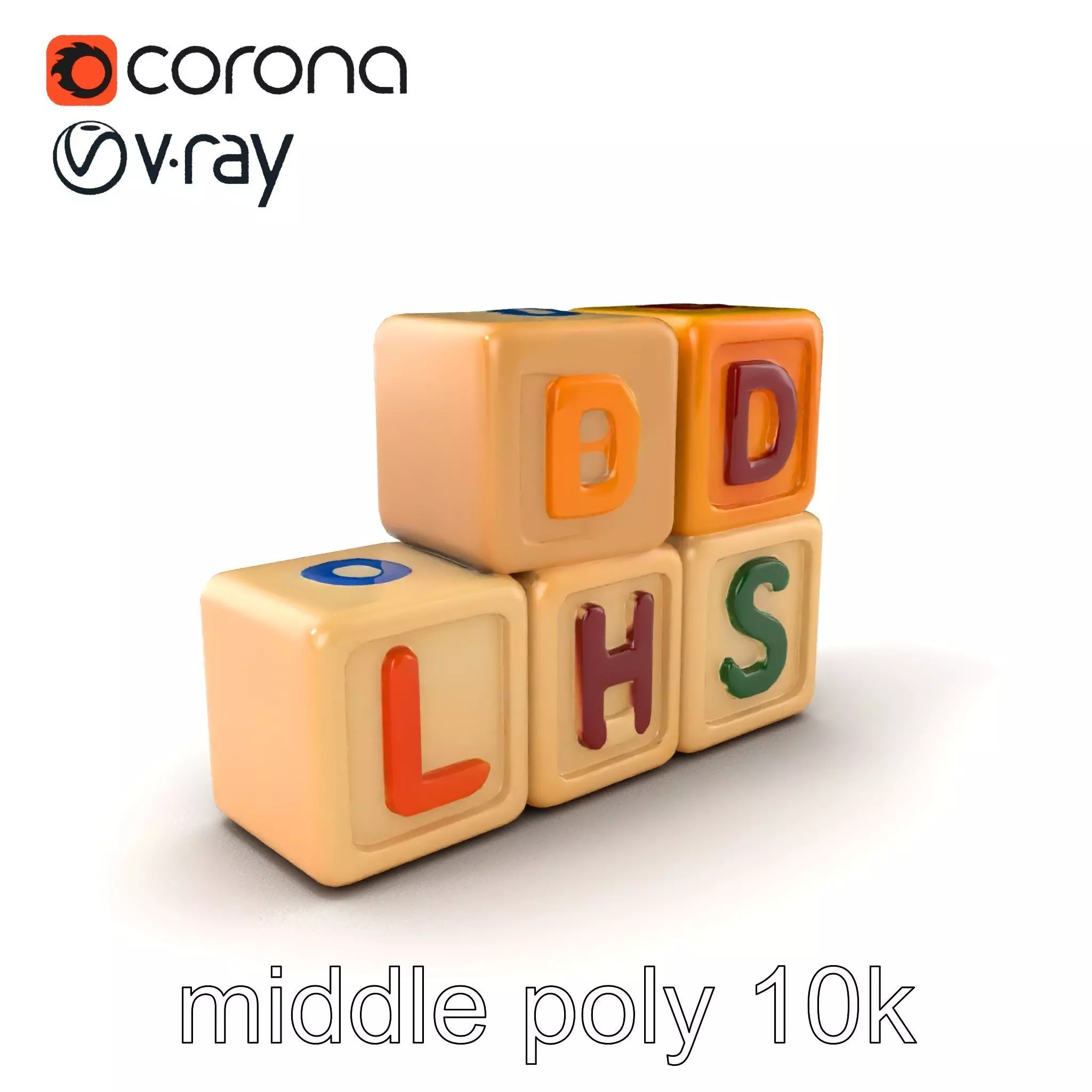 Alphabet Learning Blocks 3D Model Pack Low-poly 3D model_0