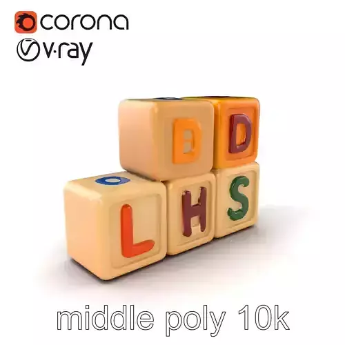 Alphabet Learning Blocks 3D Model Pack Low-poly 3D model