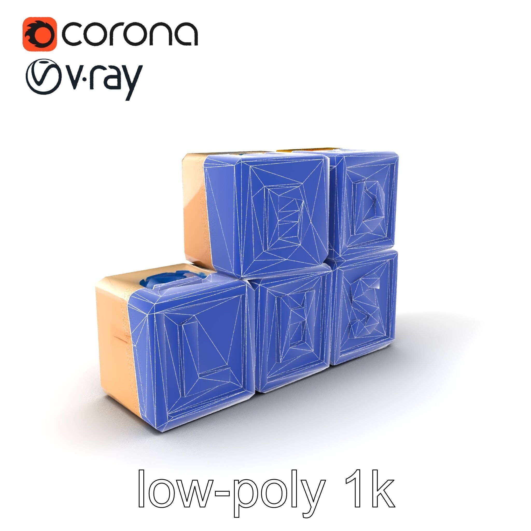 Alphabet Learning Blocks 3D Model Pack Low-poly 3D model_7