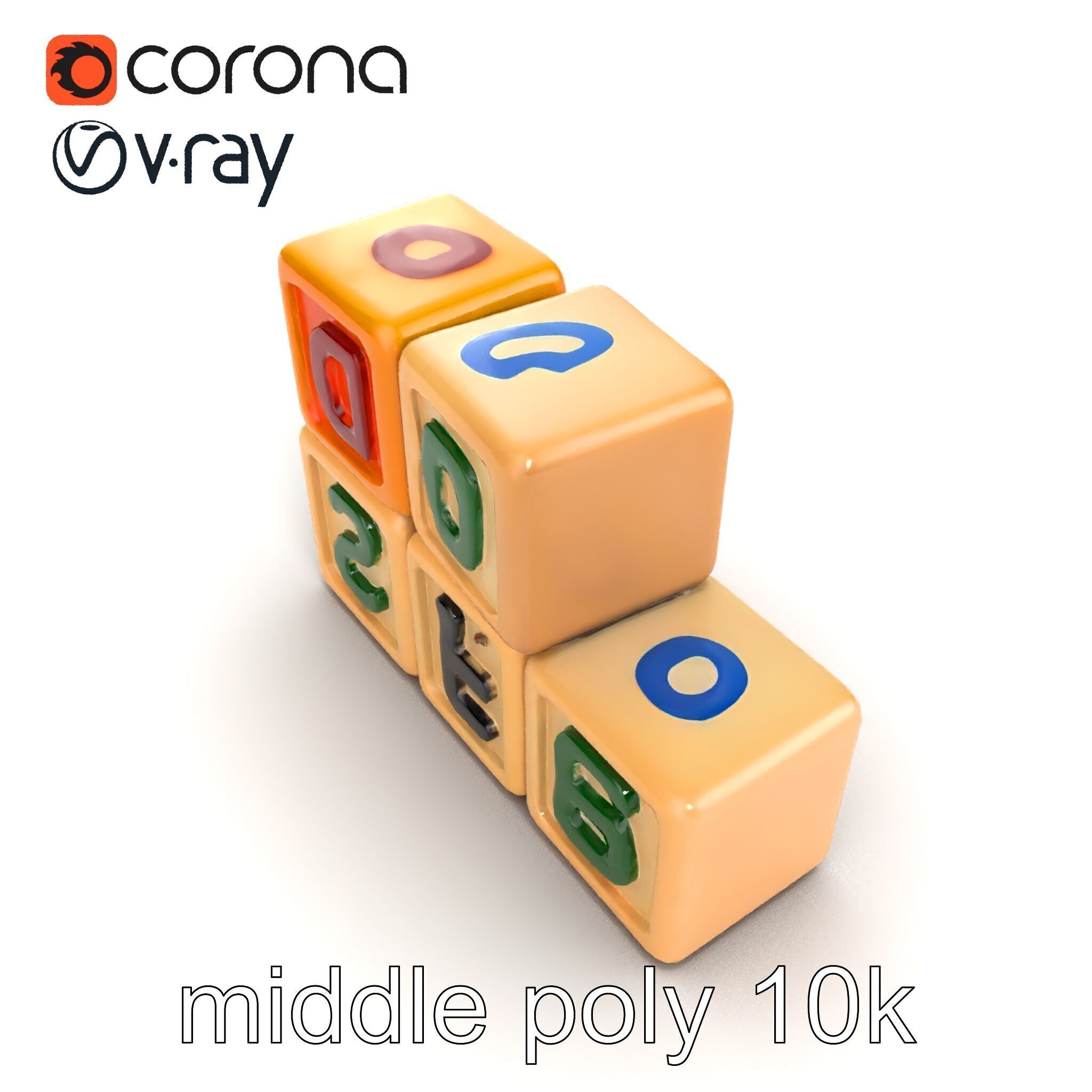 Alphabet Learning Blocks 3D Model Pack Low-poly 3D model_21
