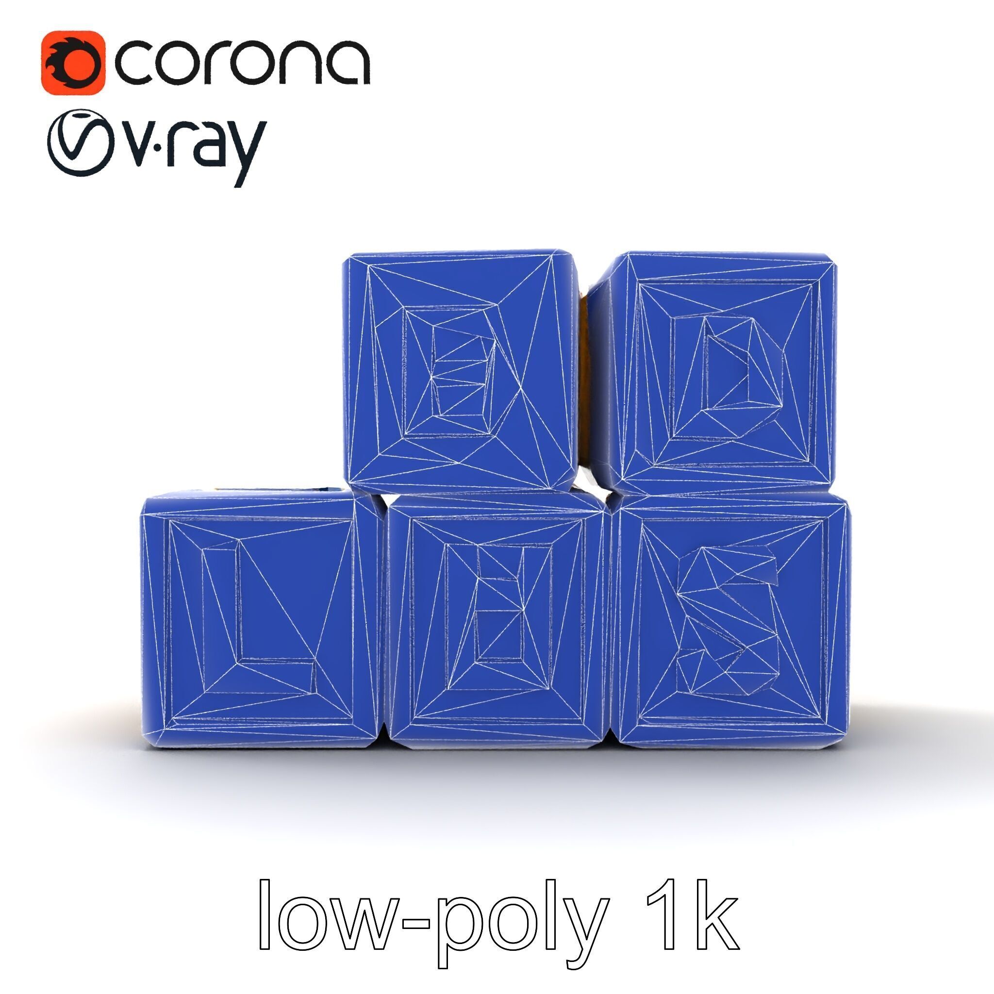 Alphabet Learning Blocks 3D Model Pack Low-poly 3D model_30