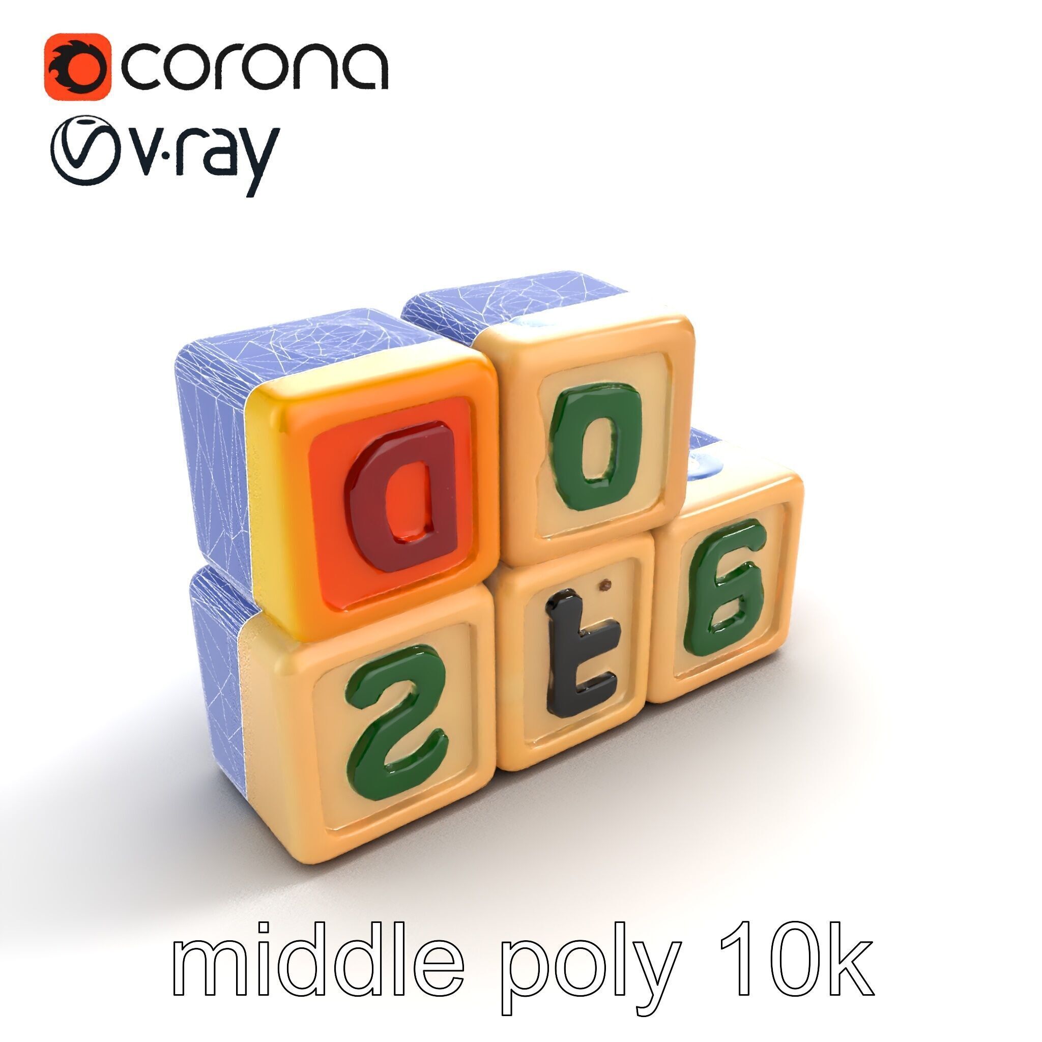Alphabet Learning Blocks 3D Model Pack Low-poly 3D model_11