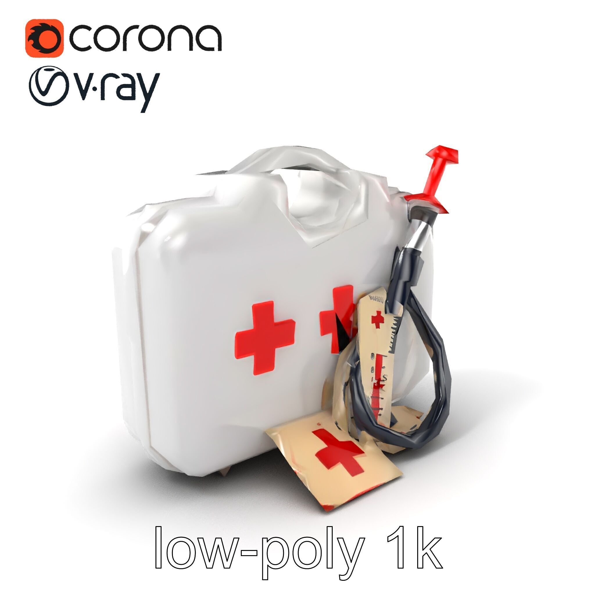 Toy Doctor Kit for Toddlers model pack Low-poly 3D model_5