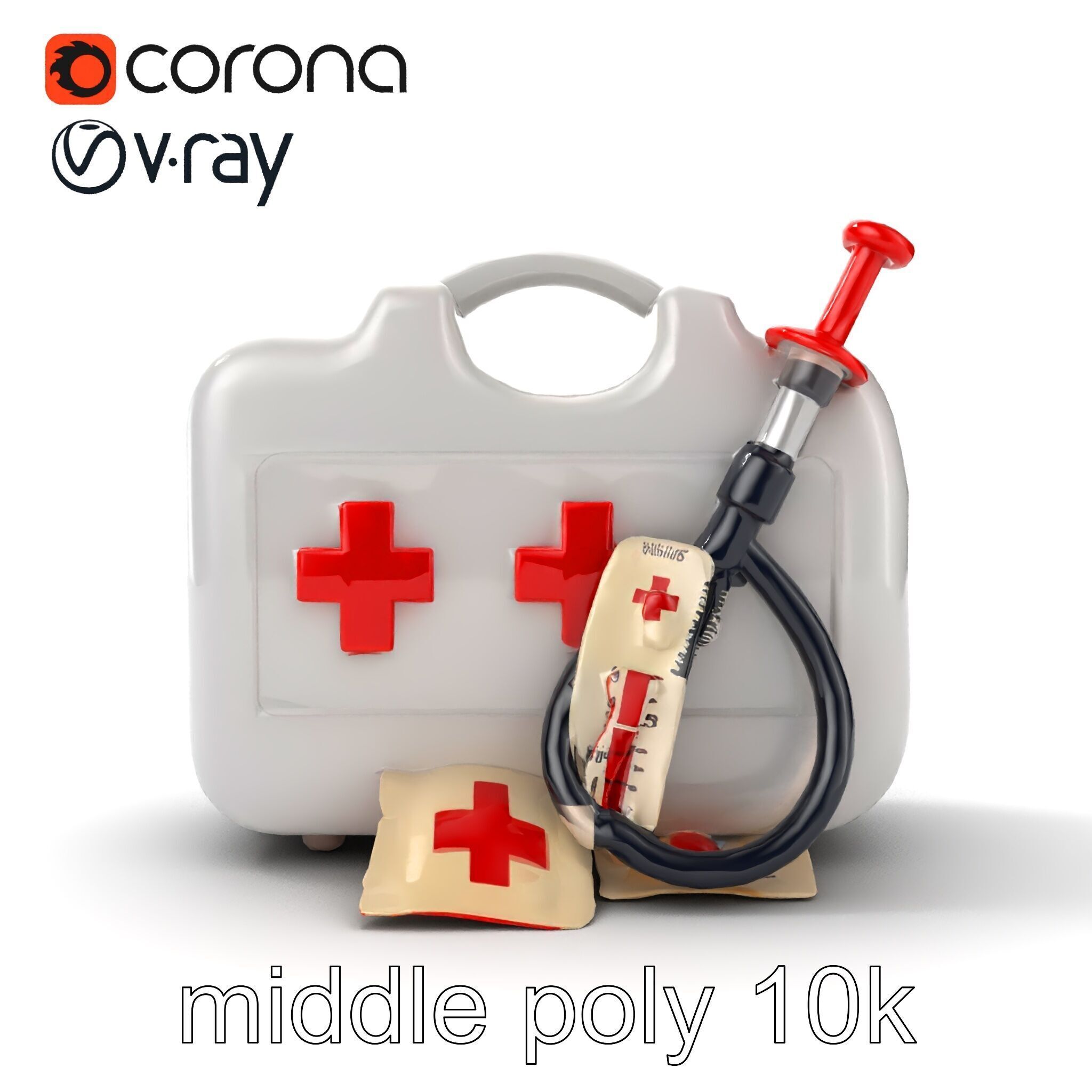 Toy Doctor Kit for Toddlers model pack Low-poly 3D model_25