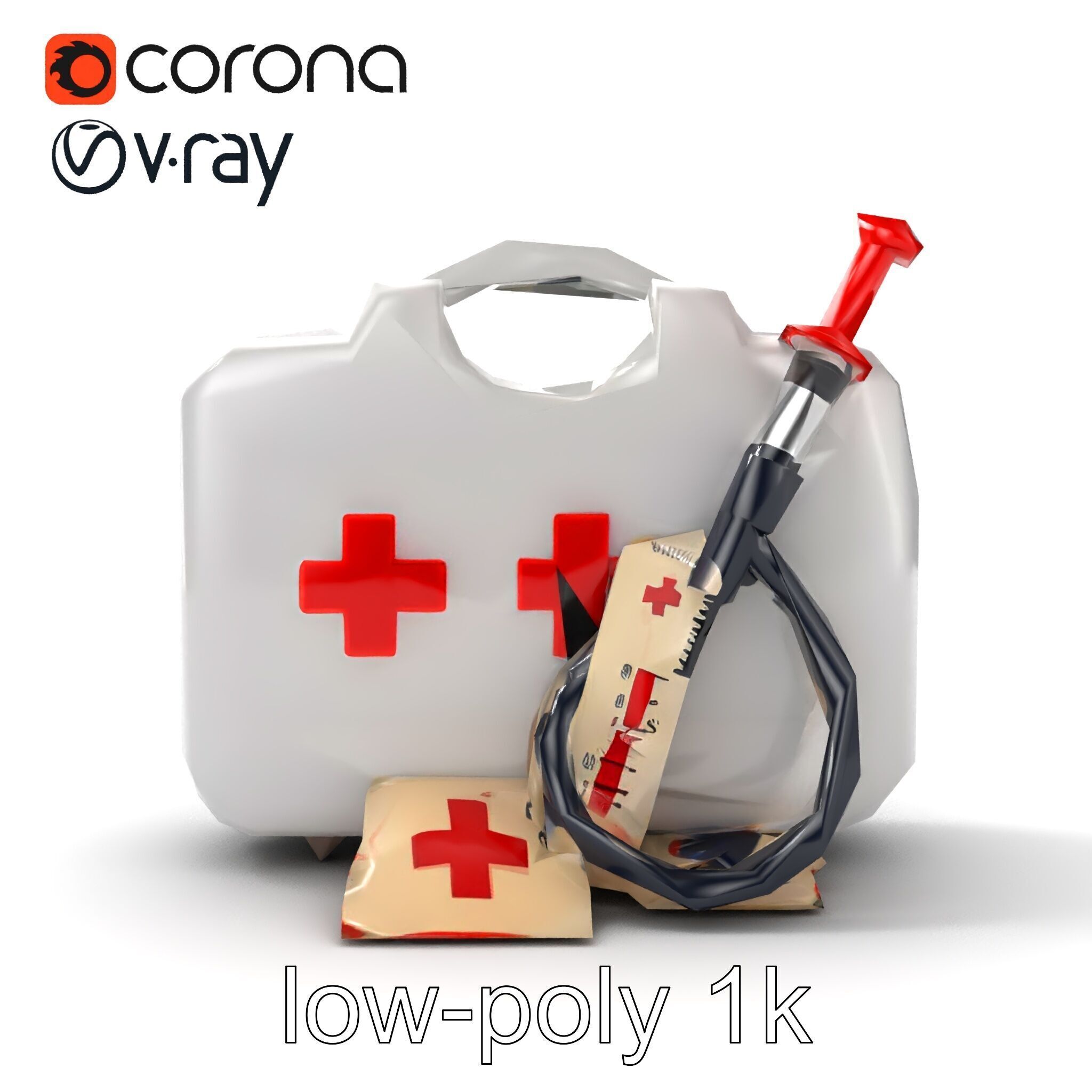 Toy Doctor Kit for Toddlers model pack Low-poly 3D model_24