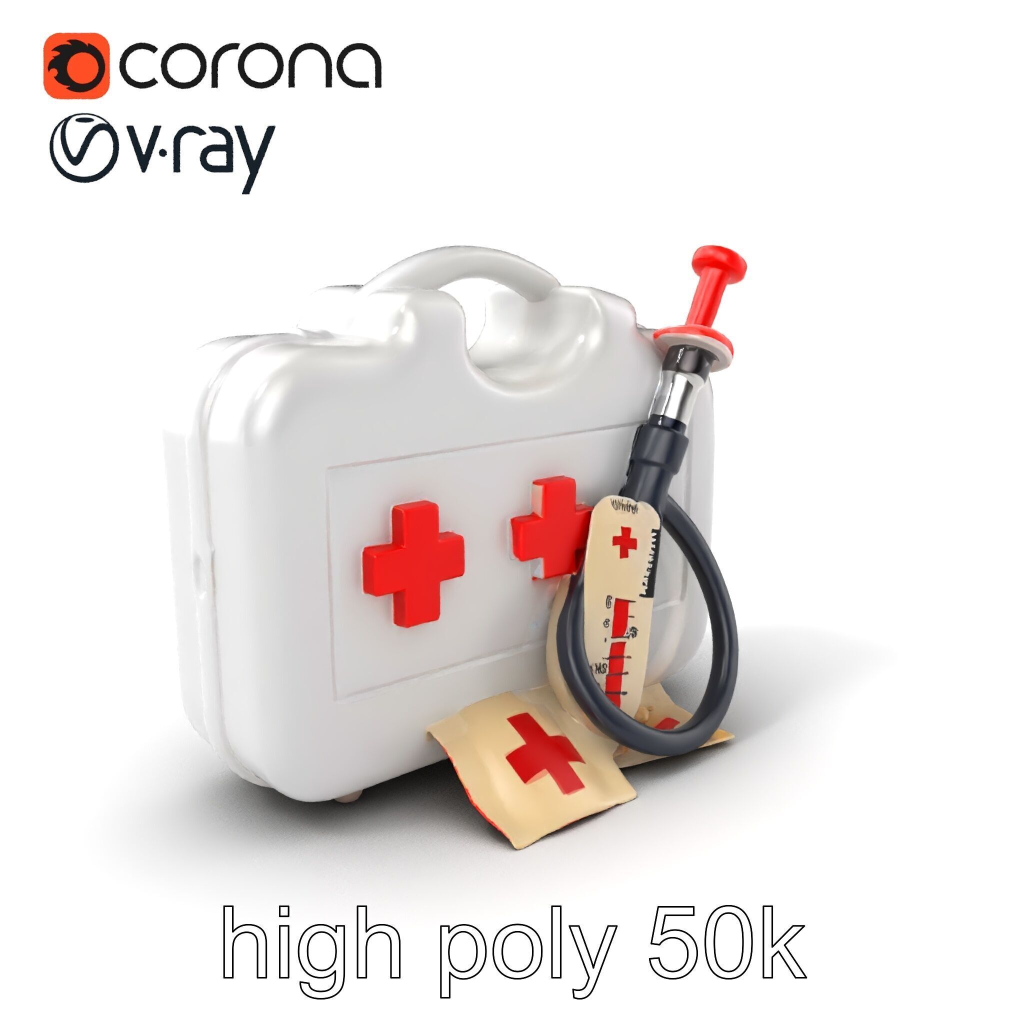 Toy Doctor Kit for Toddlers model pack Low-poly 3D model_2