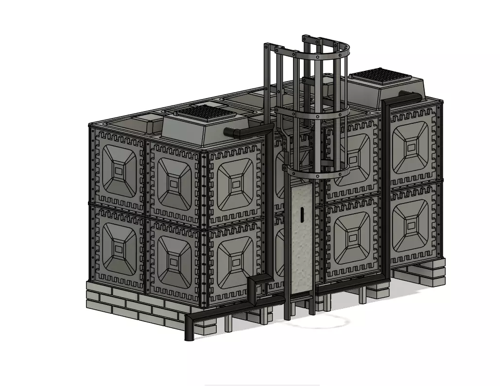 Model Railway Modern Depot 16000 Litre Water Tank 3D print model_0