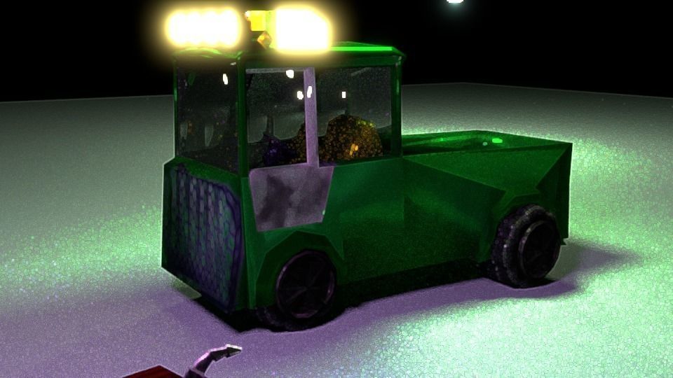 Low Poly Truck zombie Low-poly 3D model_1