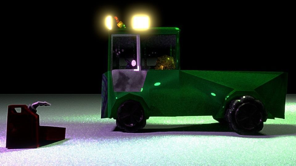 Low Poly Truck zombie Low-poly 3D model_4