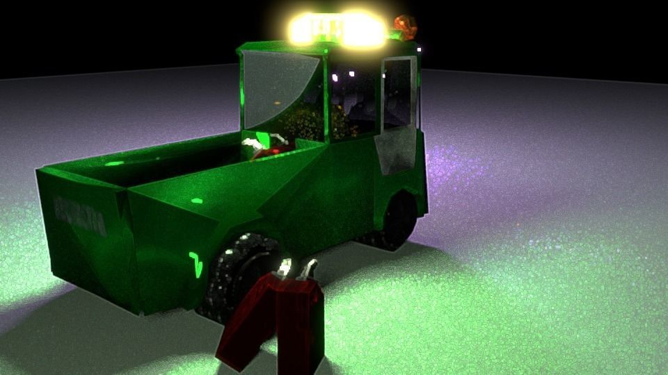Low Poly Truck zombie Low-poly 3D model_3