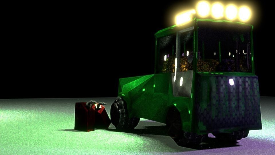 Low Poly Truck zombie Low-poly 3D model_0