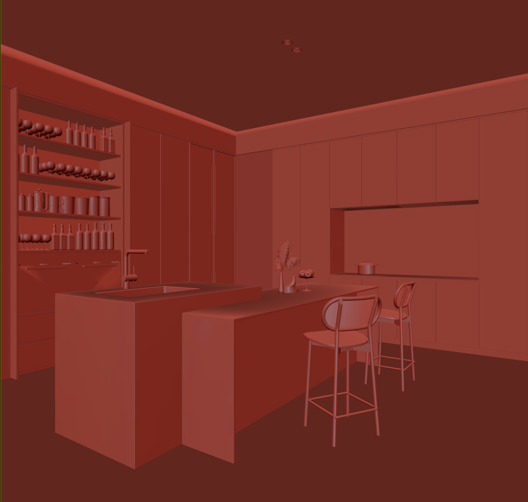 Modern Kitchen 3D model_3