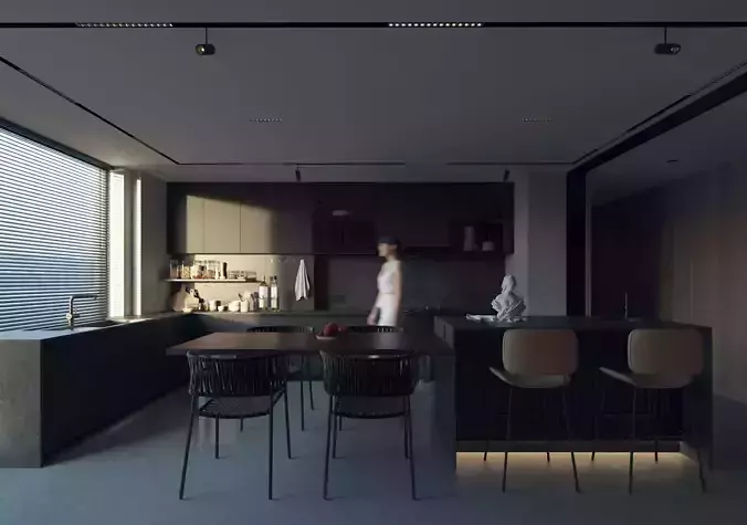 Dark kitchen
