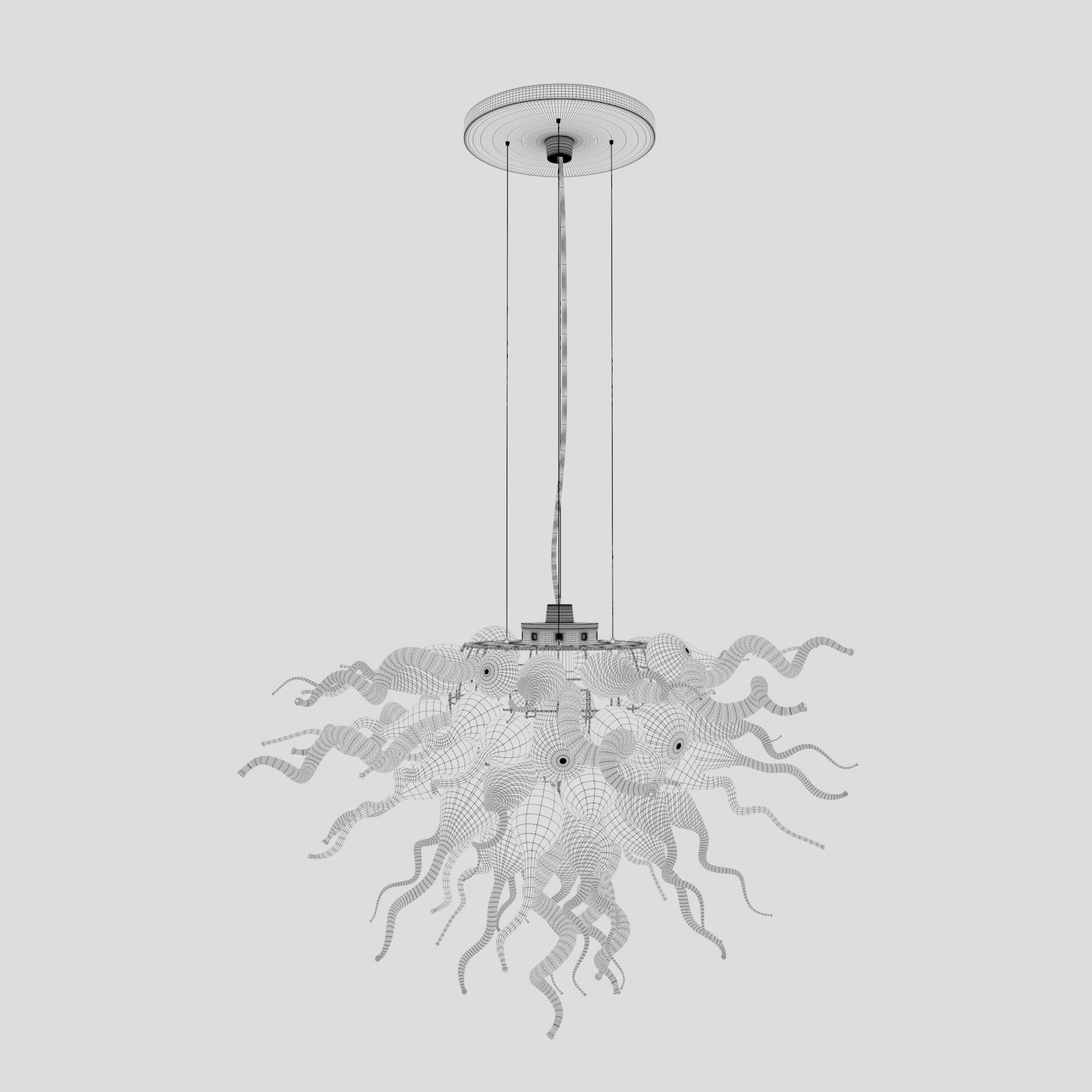 viz glass lulu chandelier 3D model_2