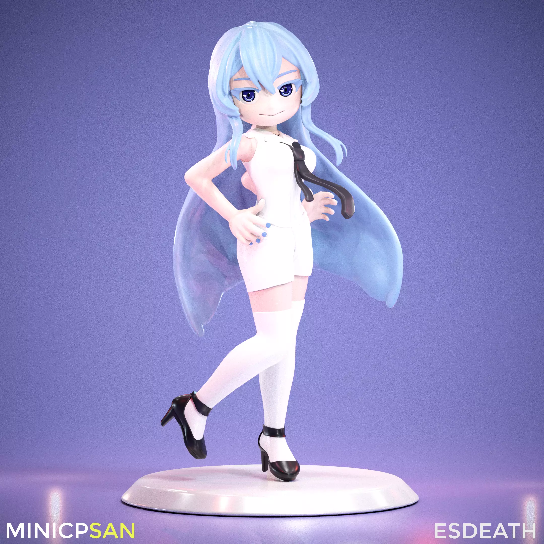 Esdeath - Elegant White Uniform Outfit - Akame ga Kill 3D print model