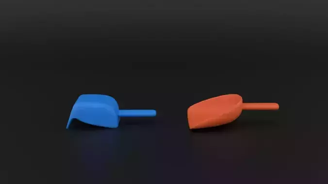 Stylized Cartoon Beach Shovels and Scoops 3D Model
