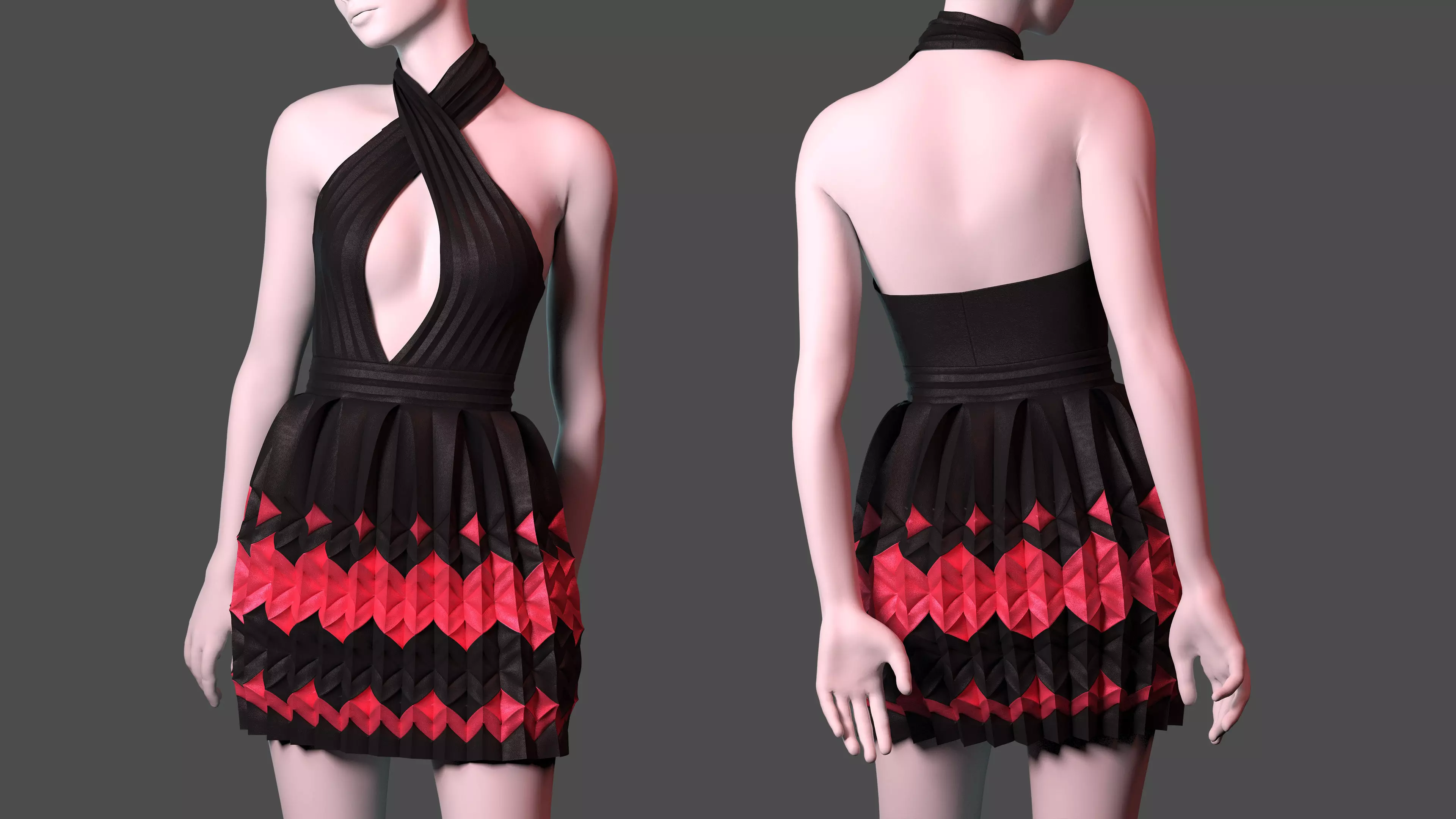 Origami Dress 3D model