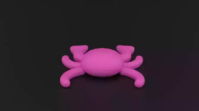 Stylized Cartoon Crab 3D Model Low-poly 3D model