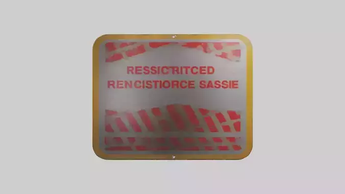 Restricted Use Caution Sign model Low-poly 3D model