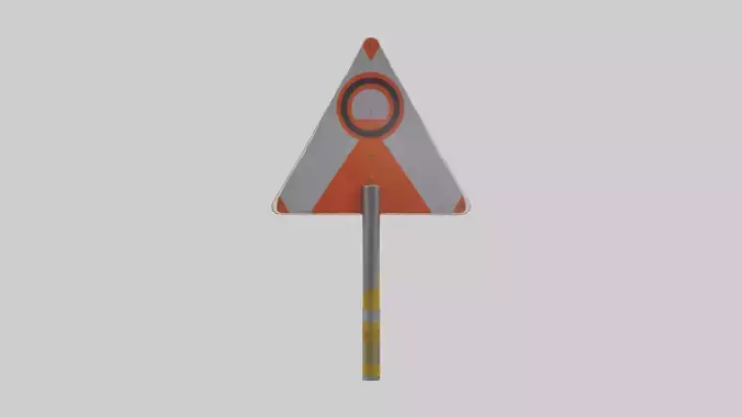 Restricted Visibility Warning Sign model Low-poly 3D model
