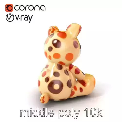 Snuggly Plush Toy in Polka Dot Design model pack Low-poly 3D model