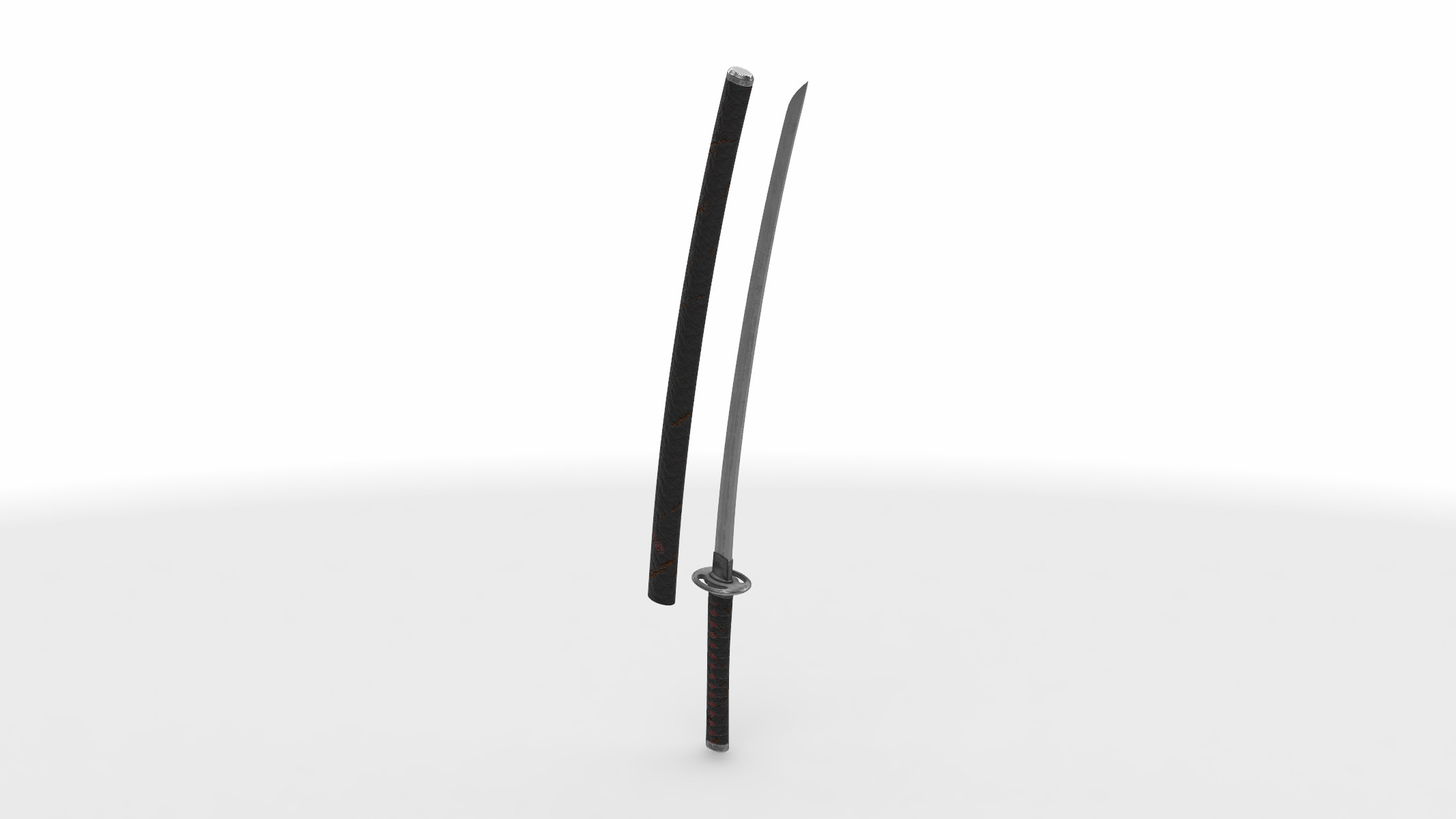 wakizashi japanese long sword  3D model_1