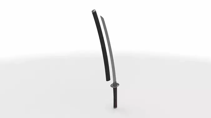 wakizashi japanese long sword  3D model wakizashi japanese long sword  3D model
