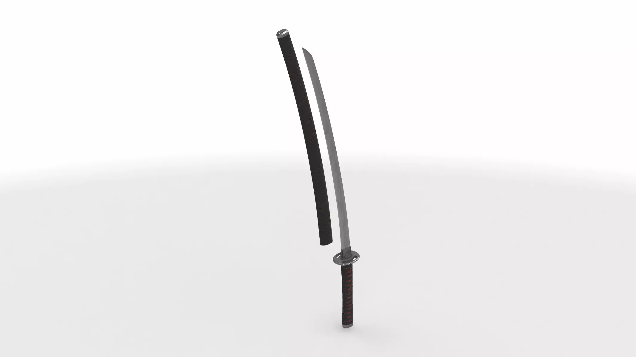 wakizashi japanese long sword  3D model_0
