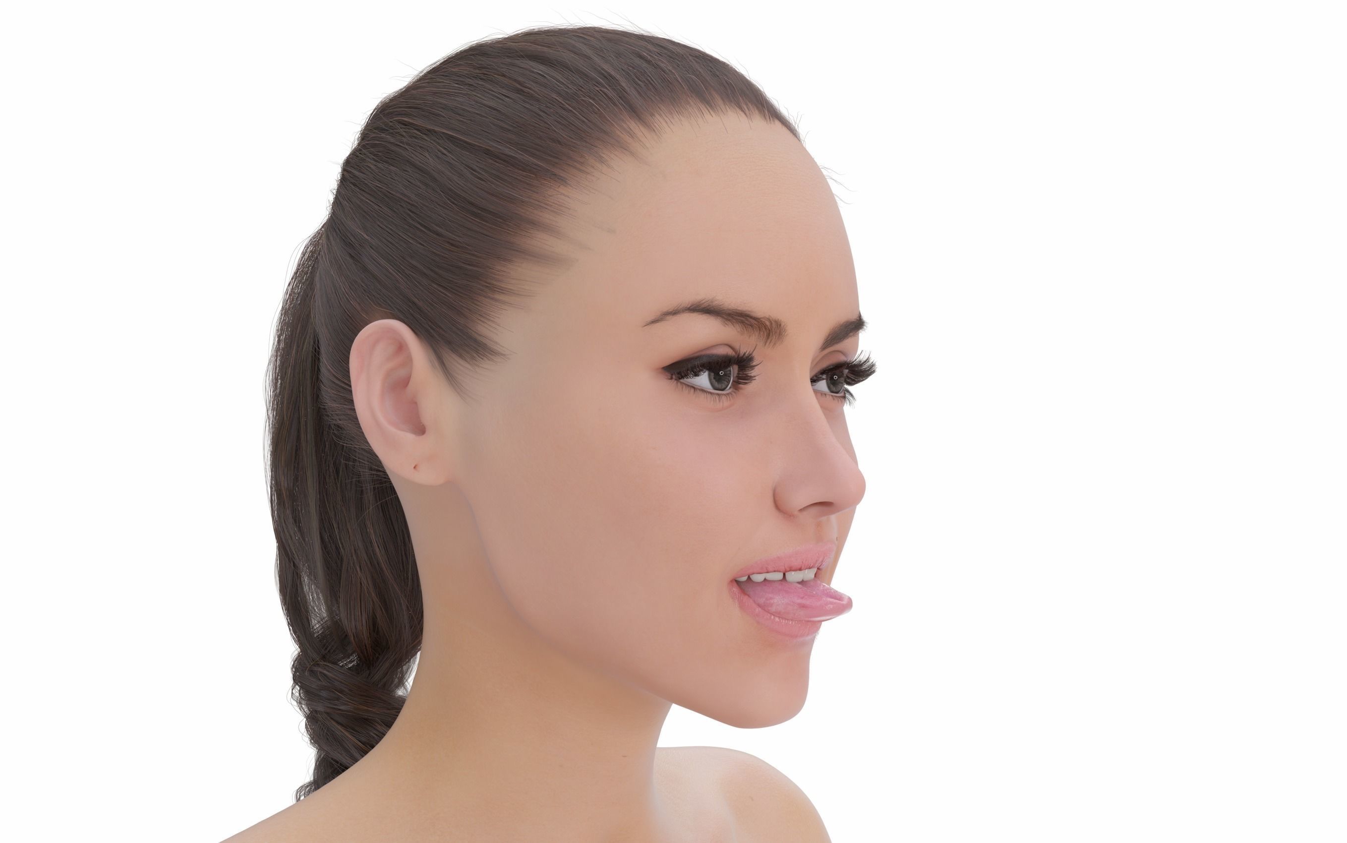 Female Rigged Low-poly 3D model_14