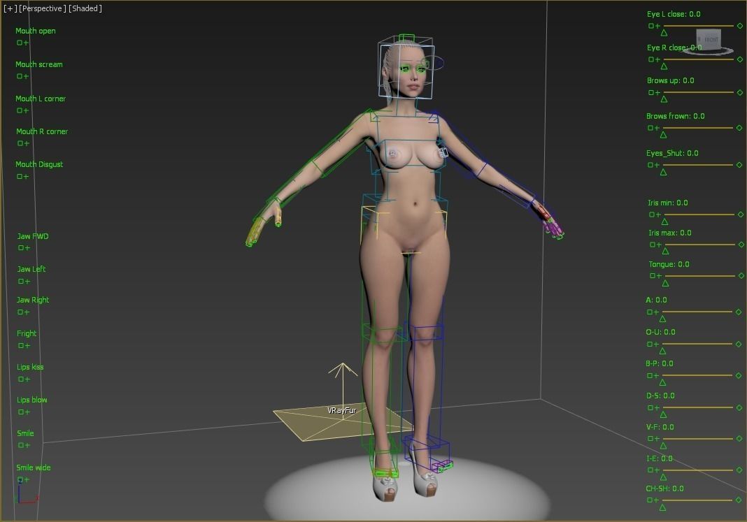 Female Rigged Low-poly 3D model_23