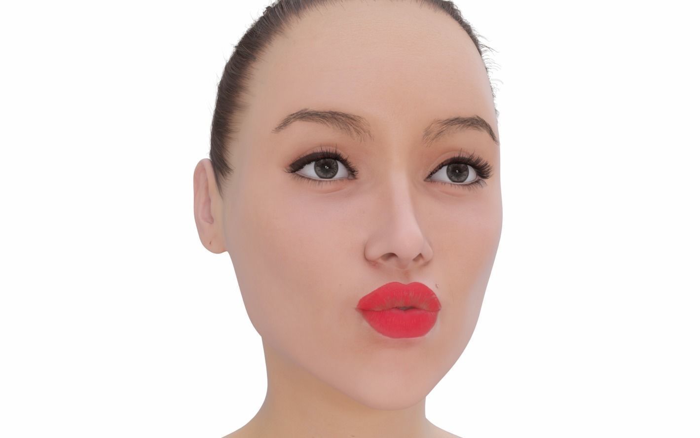 Female Rigged Low-poly 3D model_3