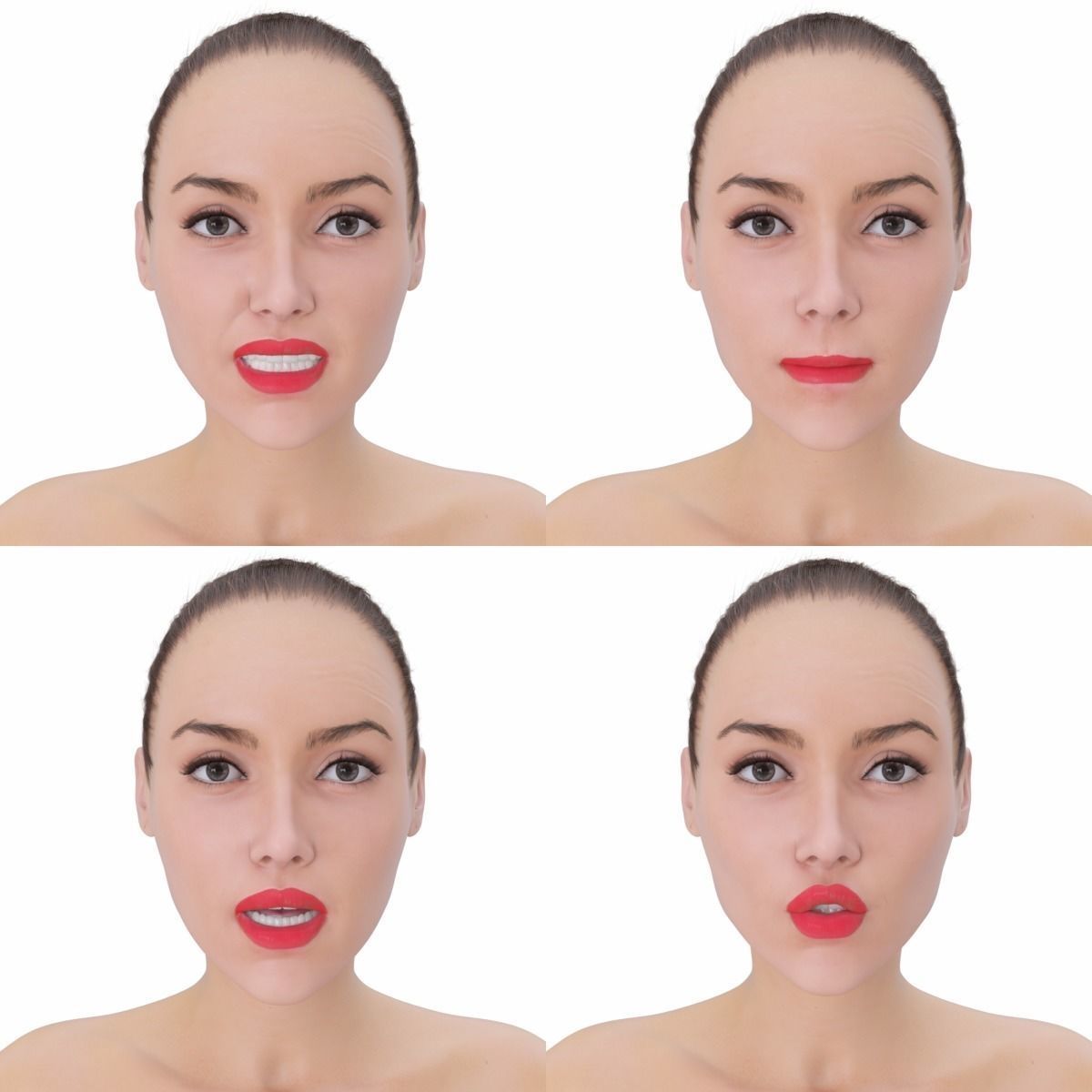 Female Rigged Low-poly 3D model_11