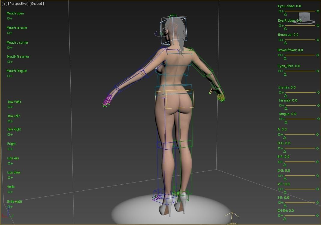 Female Rigged Low-poly 3D model_24