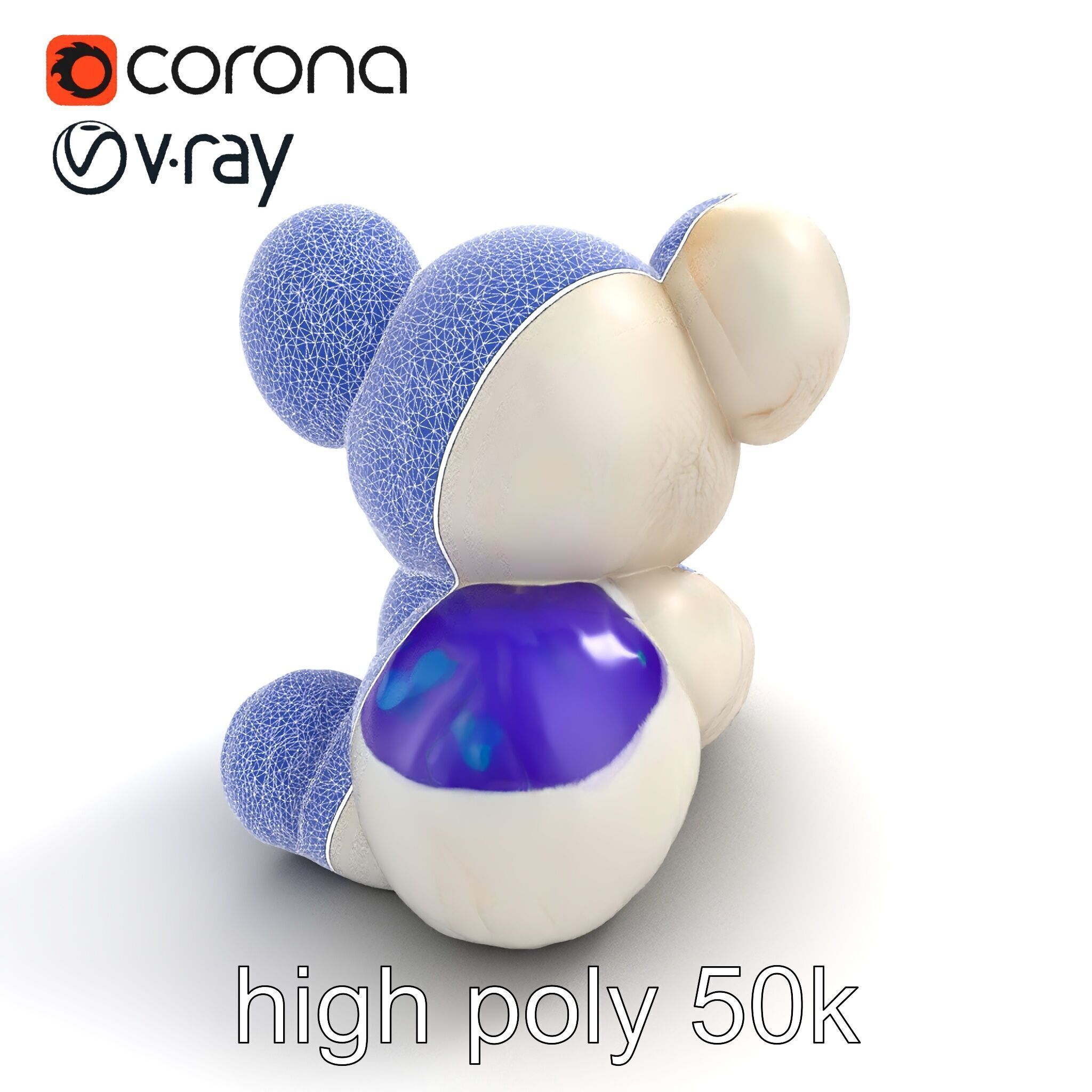 Huggable Plush Toy with Friendly Smile Model Pack Low-poly 3D model_23