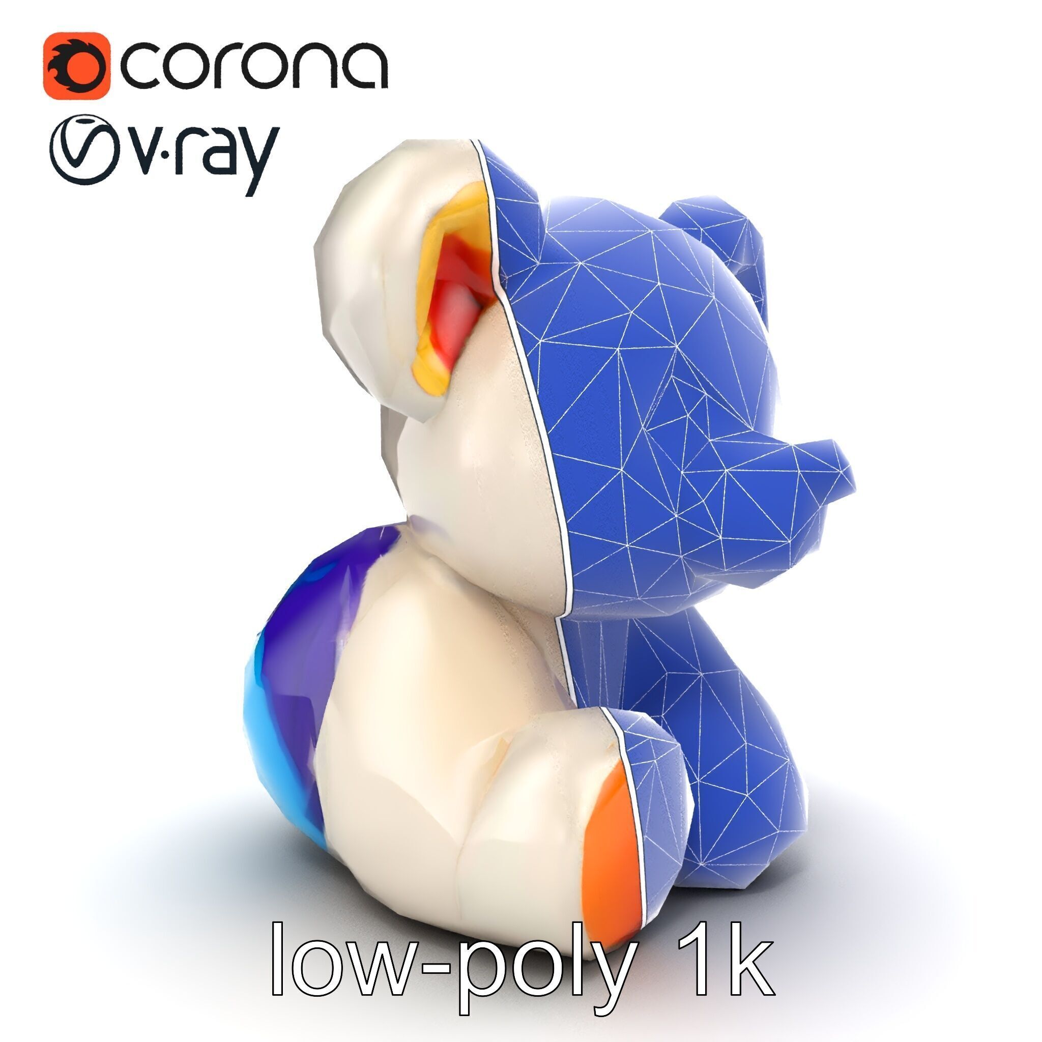 Huggable Plush Toy with Friendly Smile Model Pack Low-poly 3D model_27