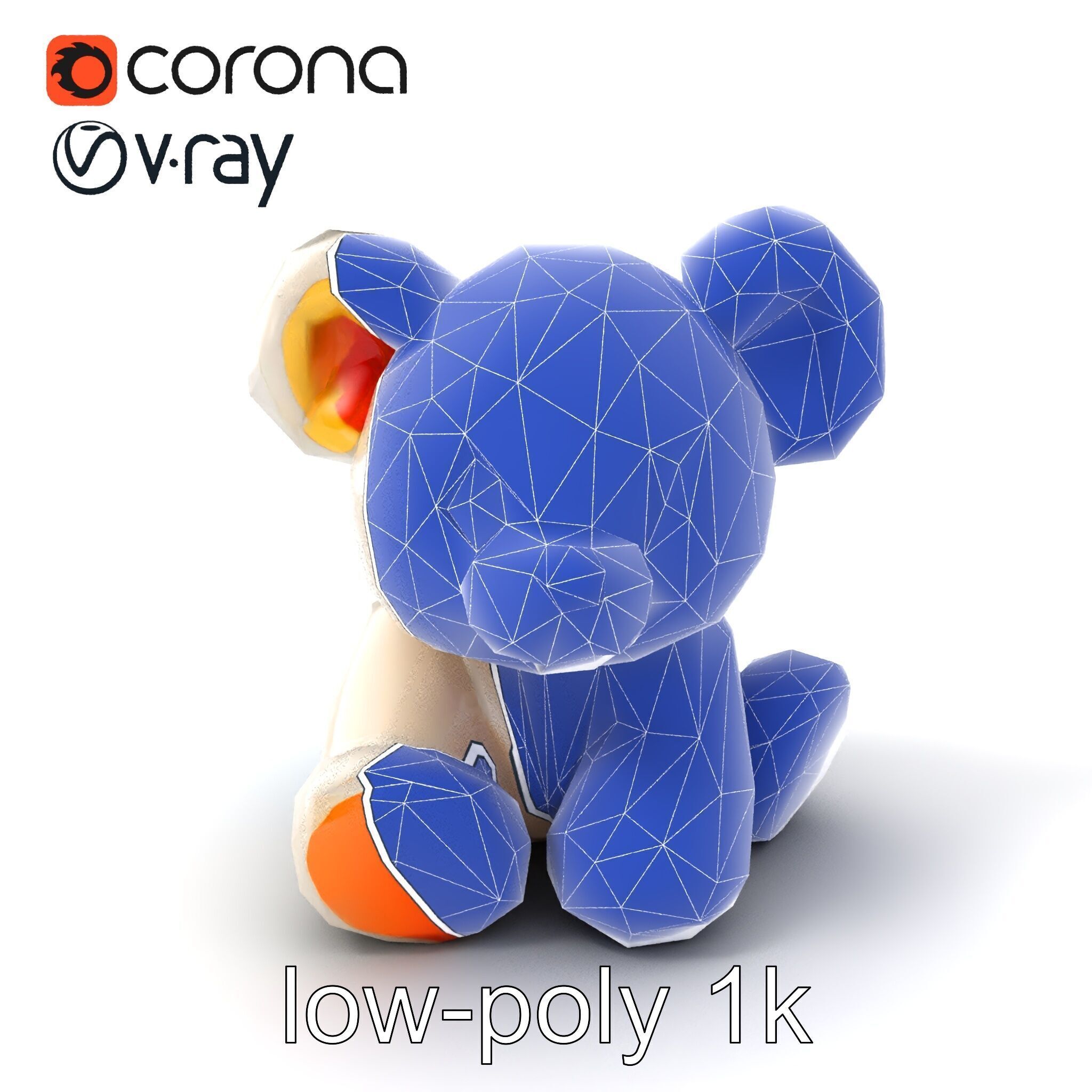 Huggable Plush Toy with Friendly Smile Model Pack Low-poly 3D model_6