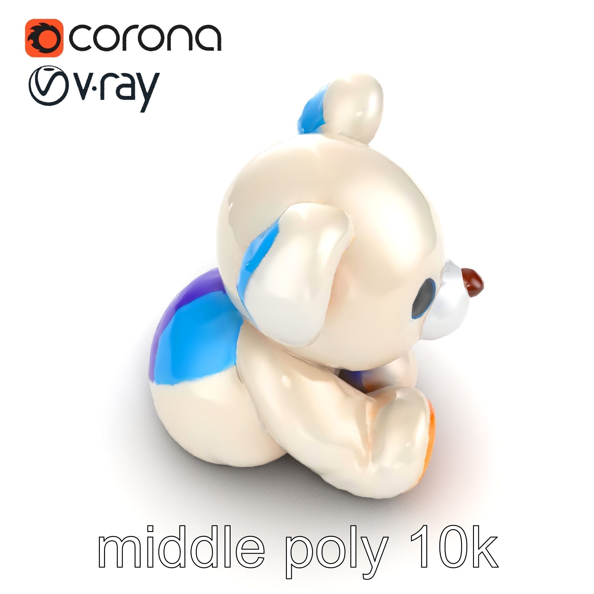 Huggable Plush Toy with Friendly Smile Model Pack Low-poly 3D model_10