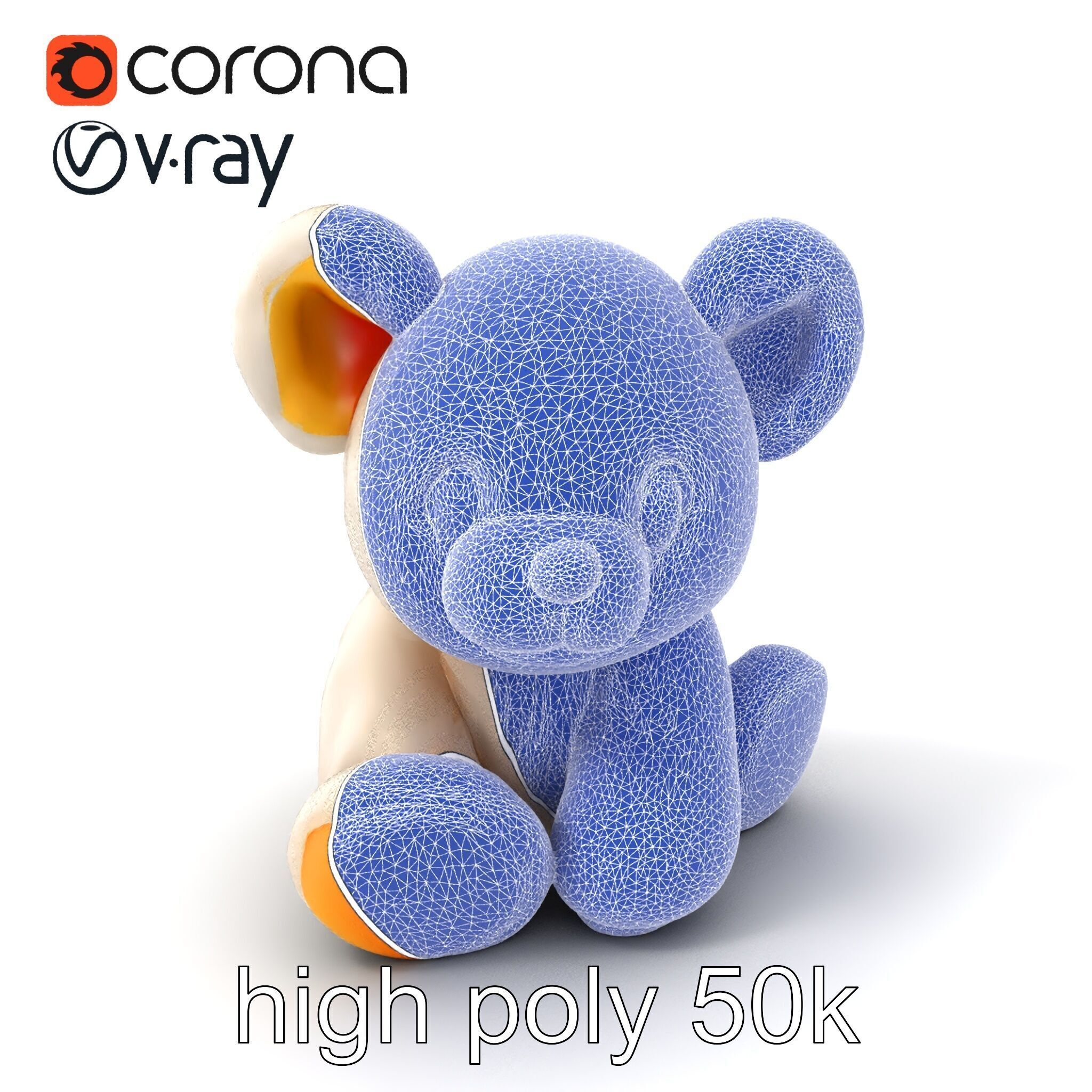 Huggable Plush Toy with Friendly Smile Model Pack Low-poly 3D model_1
