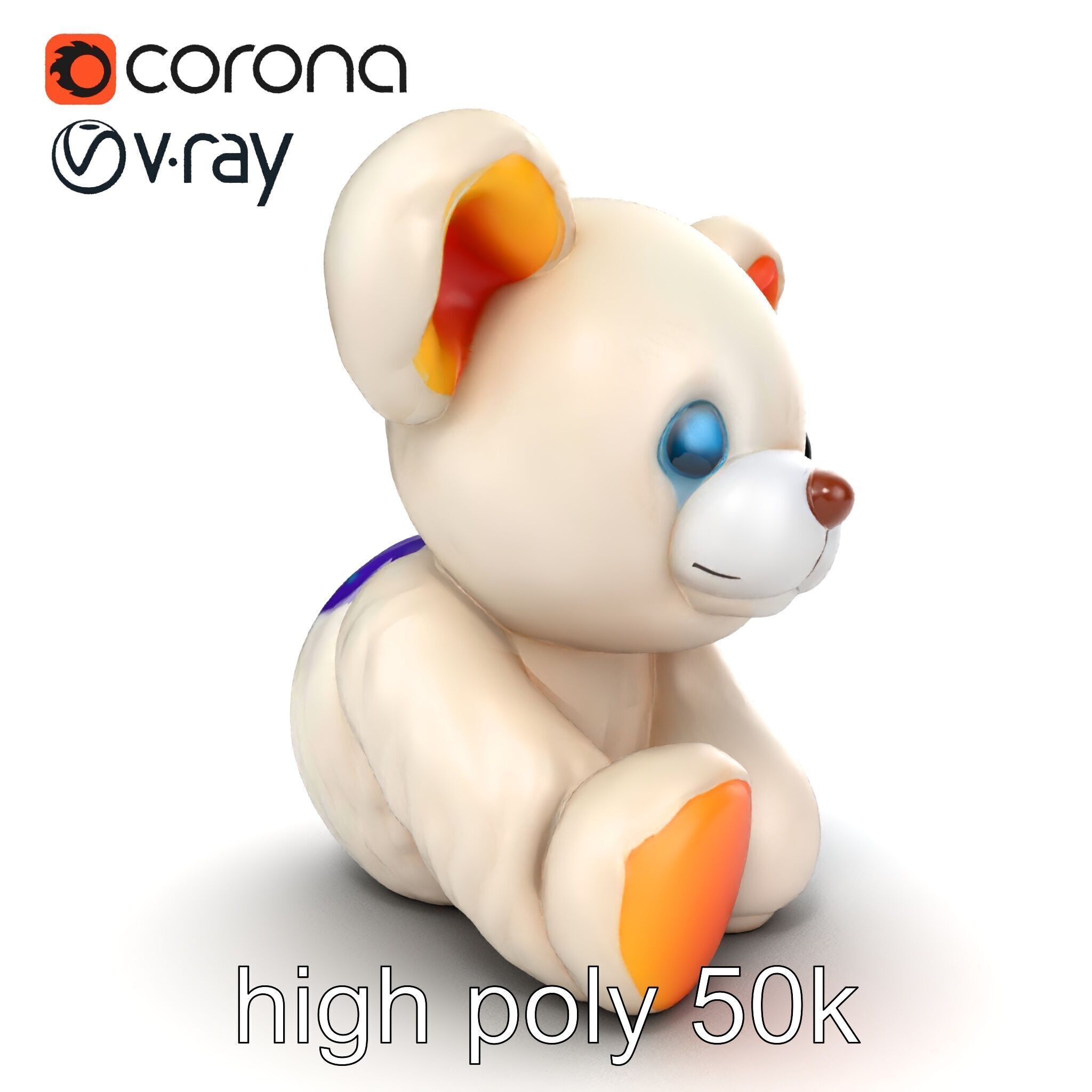 Huggable Plush Toy with Friendly Smile Model Pack Low-poly 3D model_21