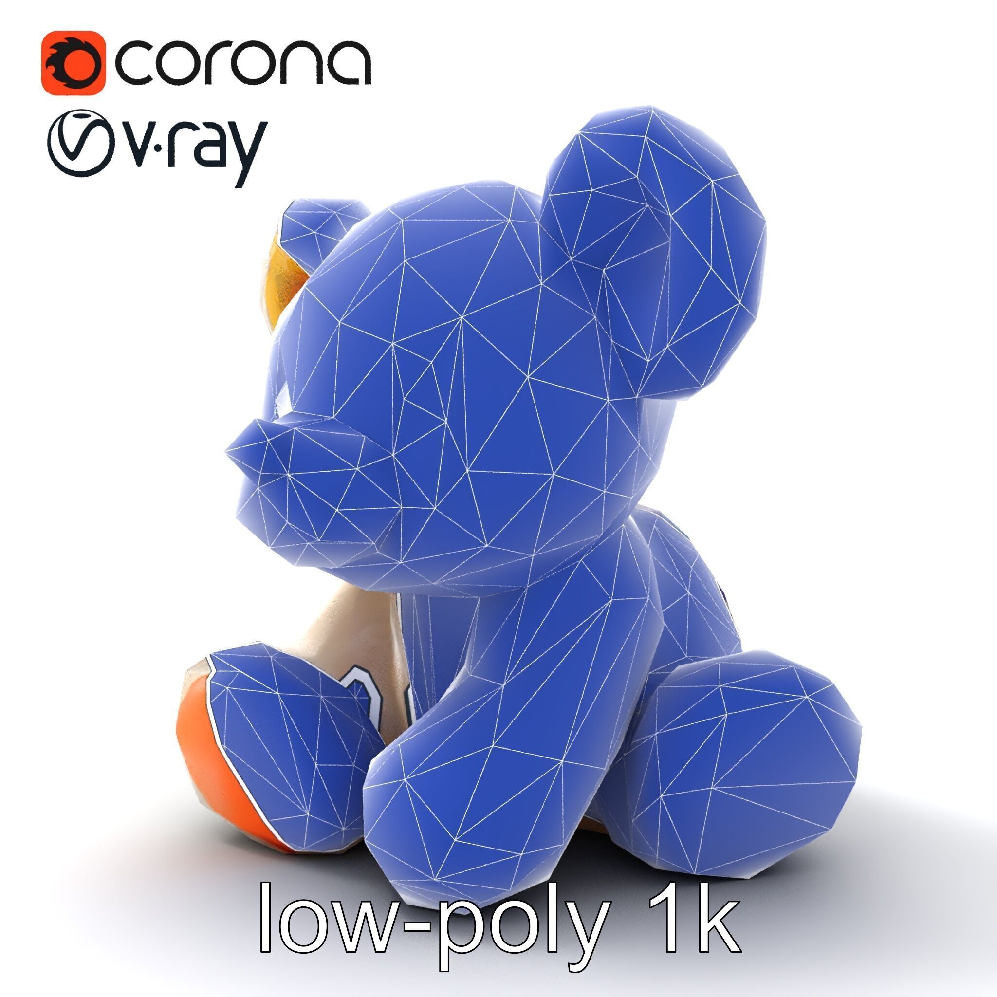 Huggable Plush Toy with Friendly Smile Model Pack Low-poly 3D model_25