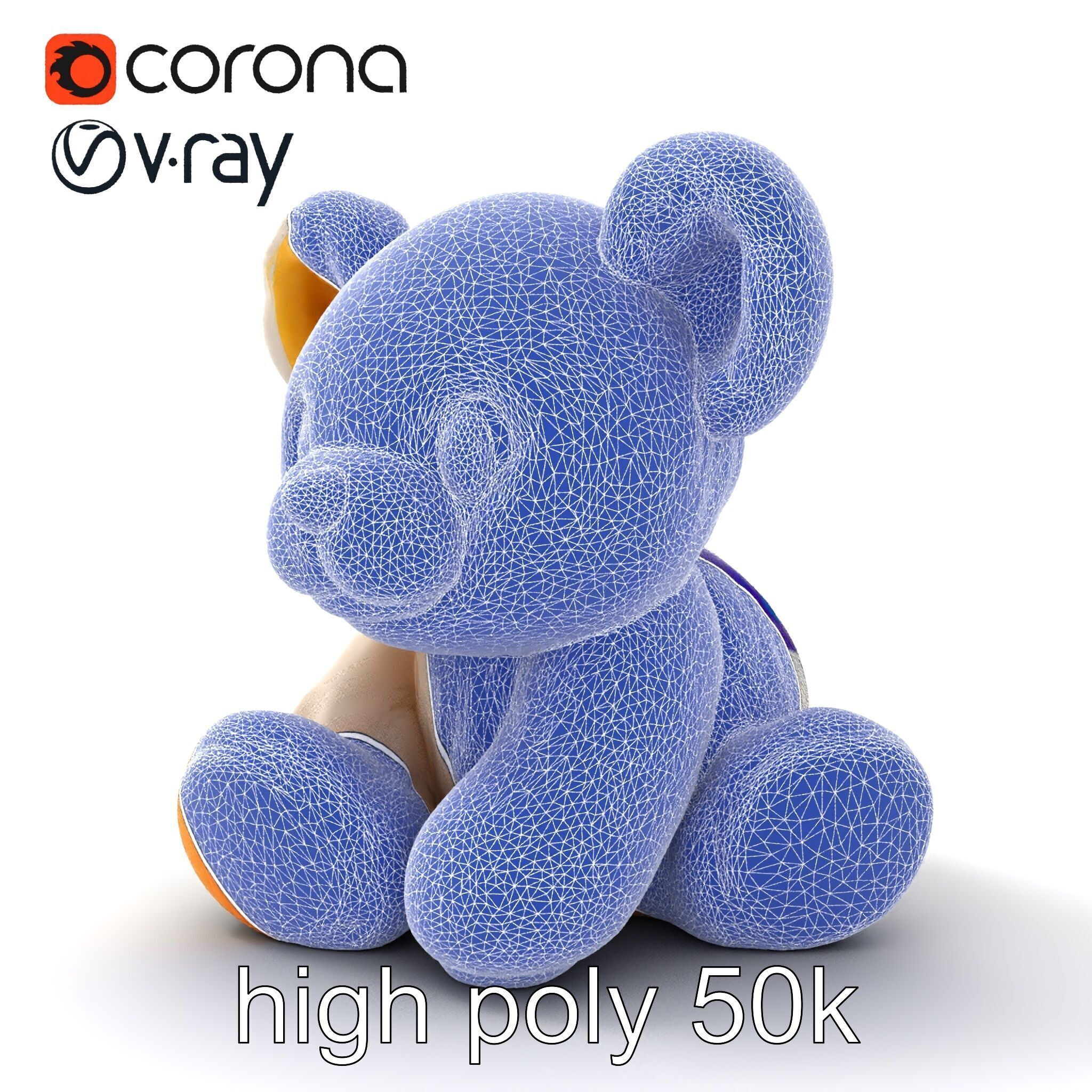 Huggable Plush Toy with Friendly Smile Model Pack Low-poly 3D model_30