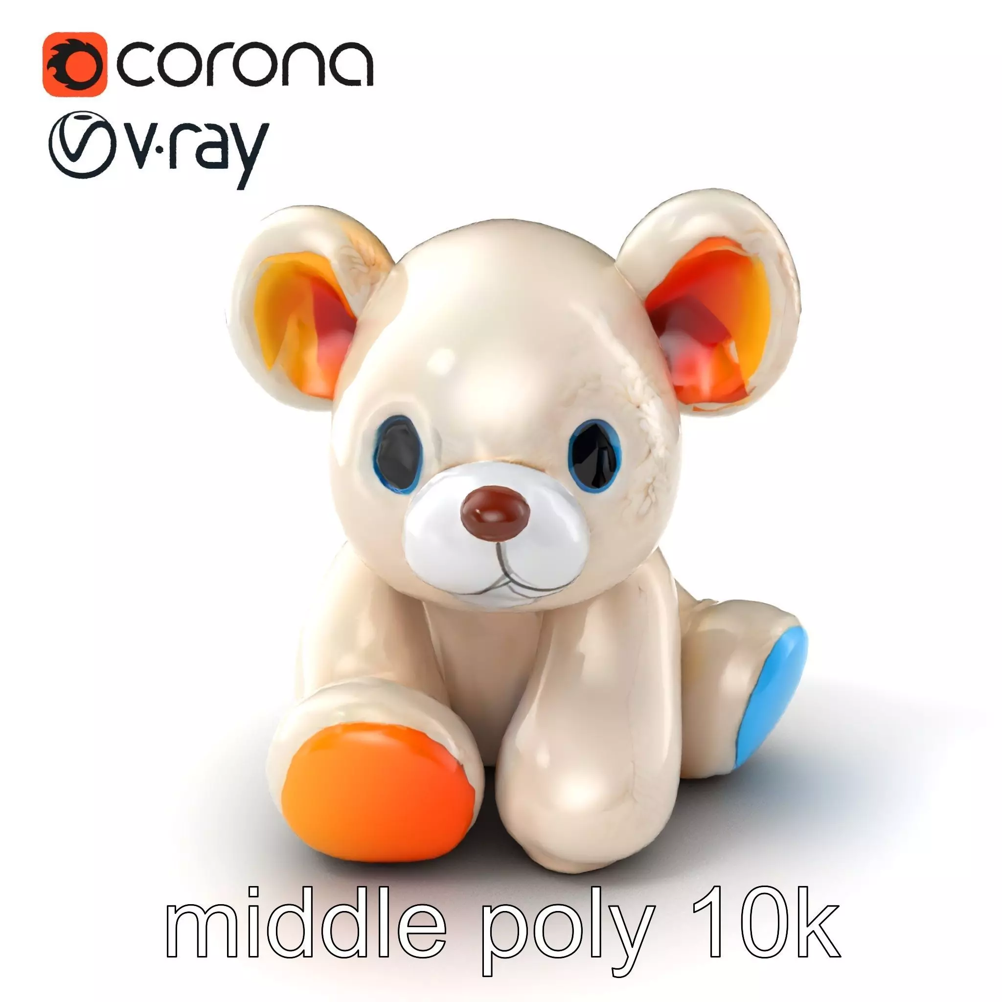 Huggable Plush Toy with Friendly Smile Model Pack Low-poly 3D model_0