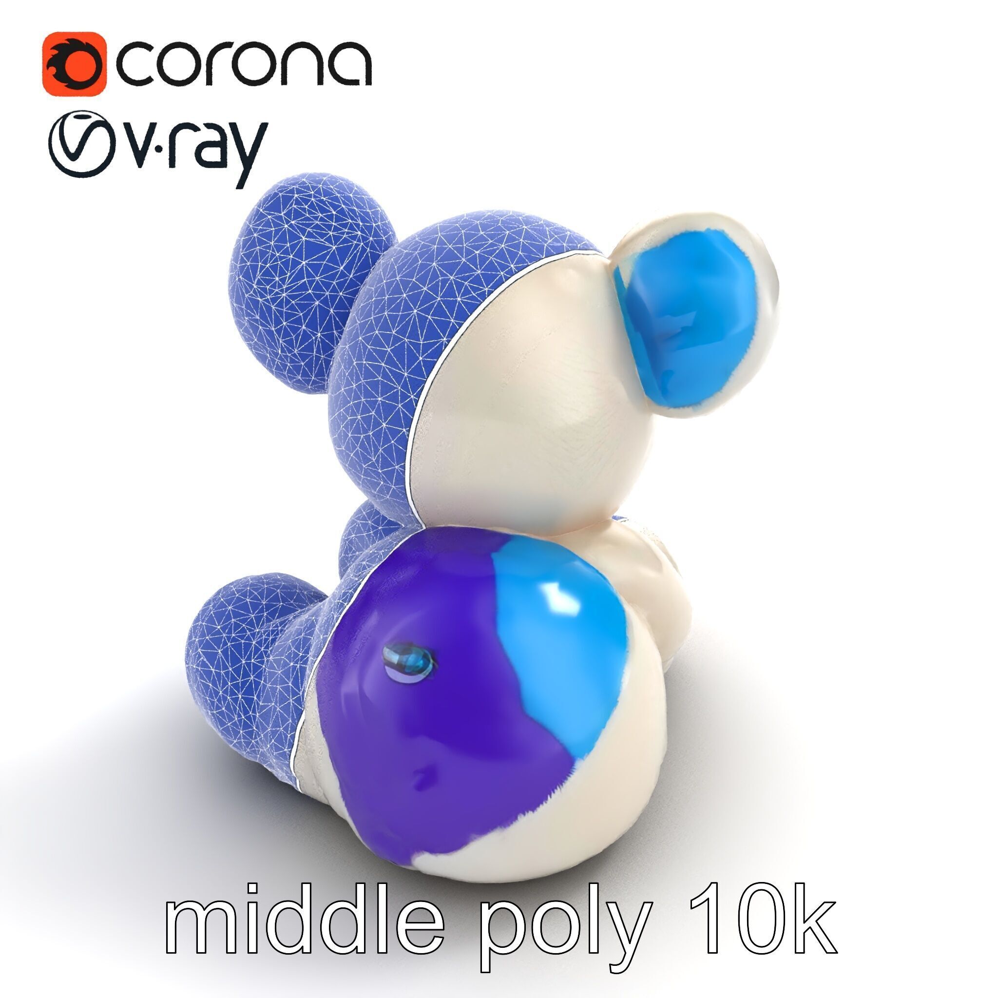 Huggable Plush Toy with Friendly Smile Model Pack Low-poly 3D model_29