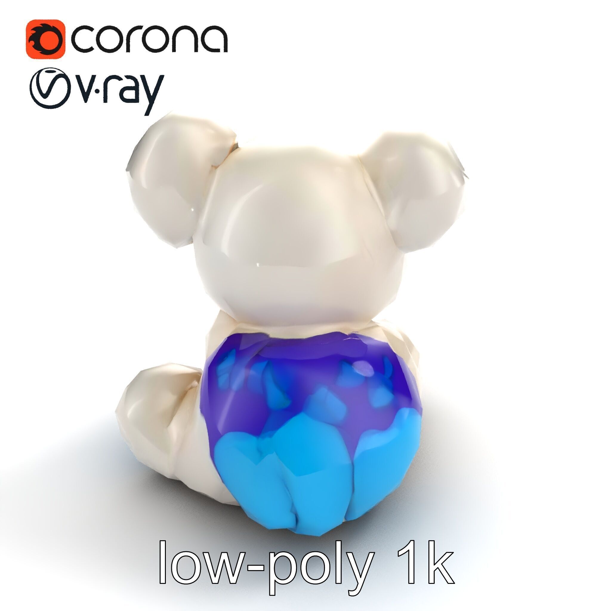 Huggable Plush Toy with Friendly Smile Model Pack Low-poly 3D model_8