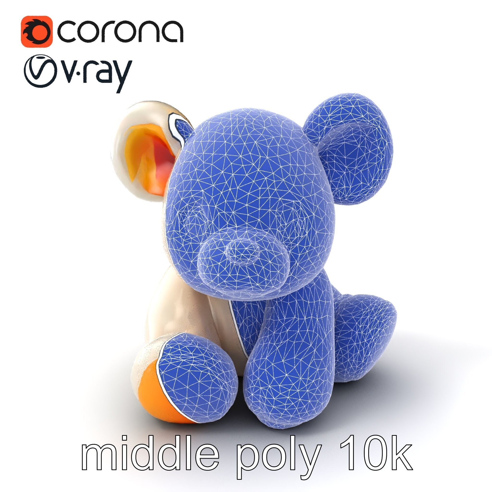 Huggable Plush Toy with Friendly Smile Model Pack Low-poly 3D model_5