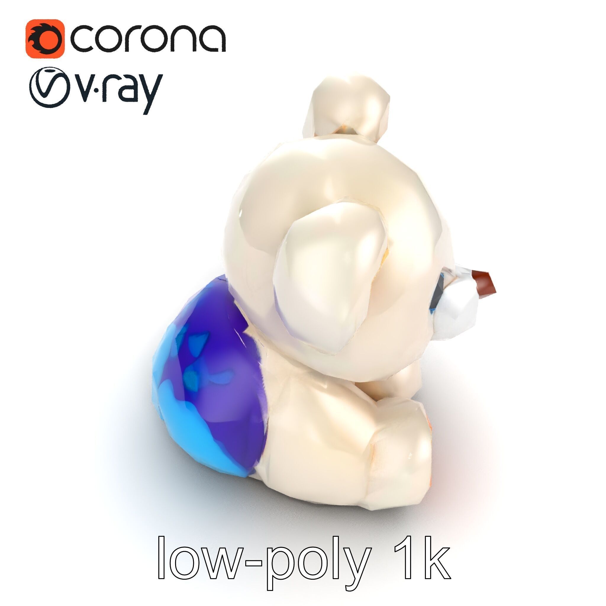 Huggable Plush Toy with Friendly Smile Model Pack Low-poly 3D model_12