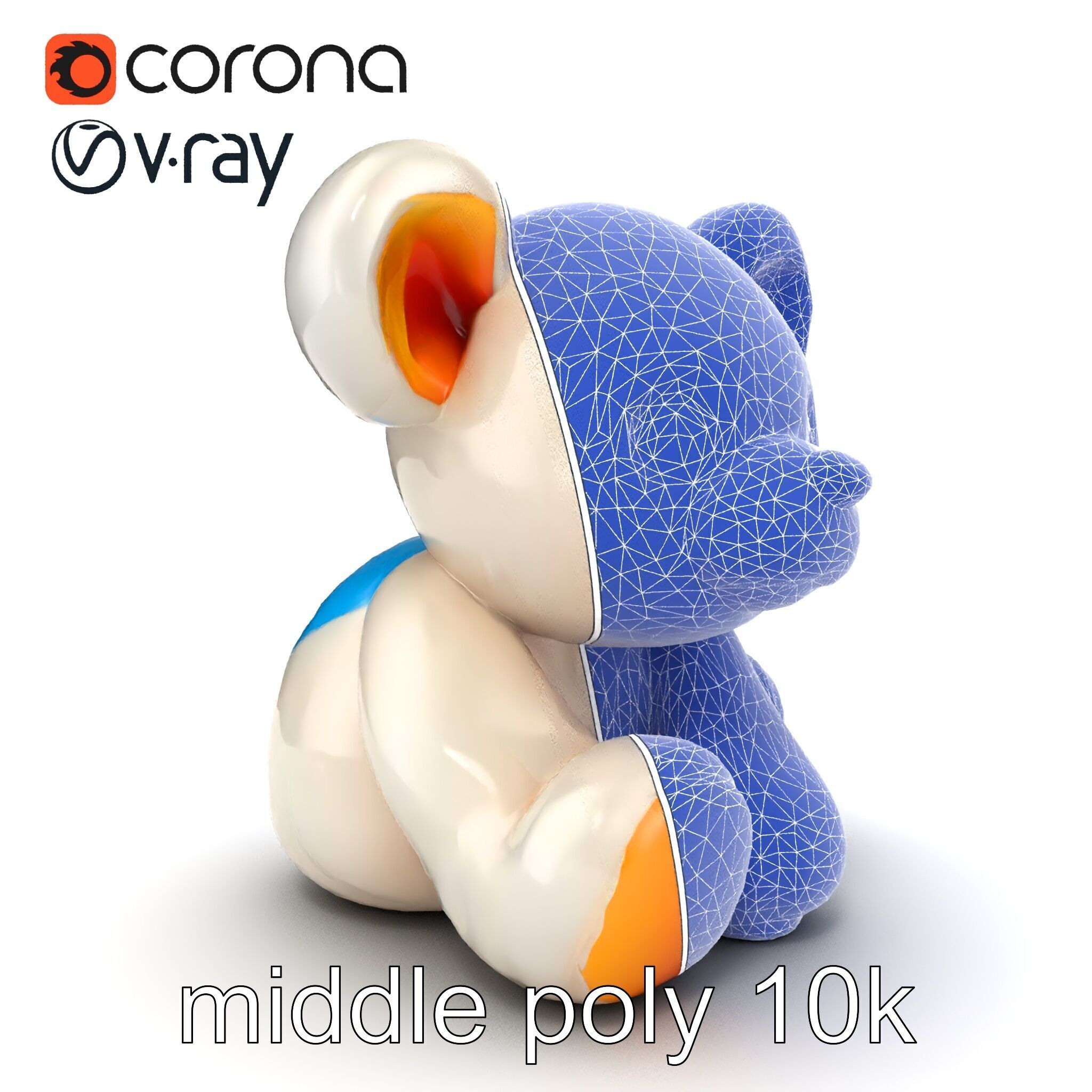 Huggable Plush Toy with Friendly Smile Model Pack Low-poly 3D model_22