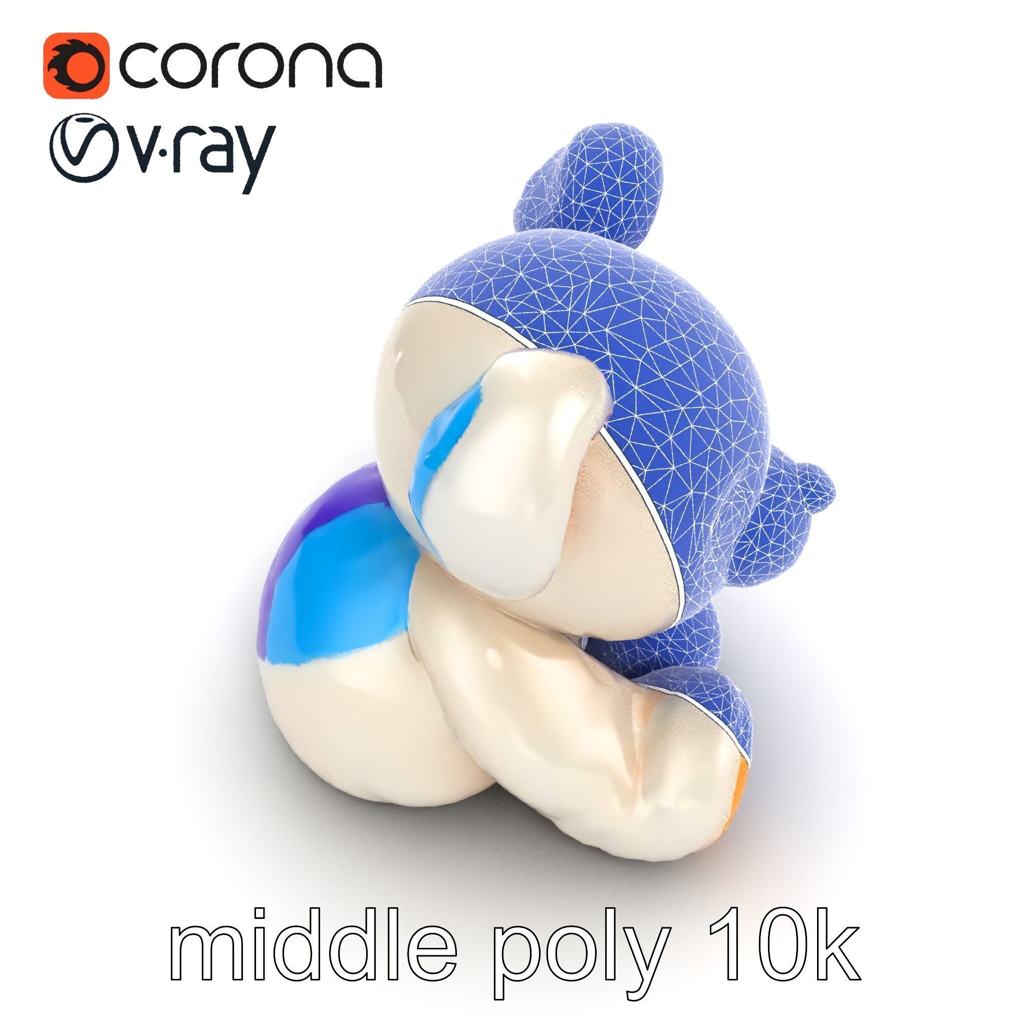 Huggable Plush Toy with Friendly Smile Model Pack Low-poly 3D model_14