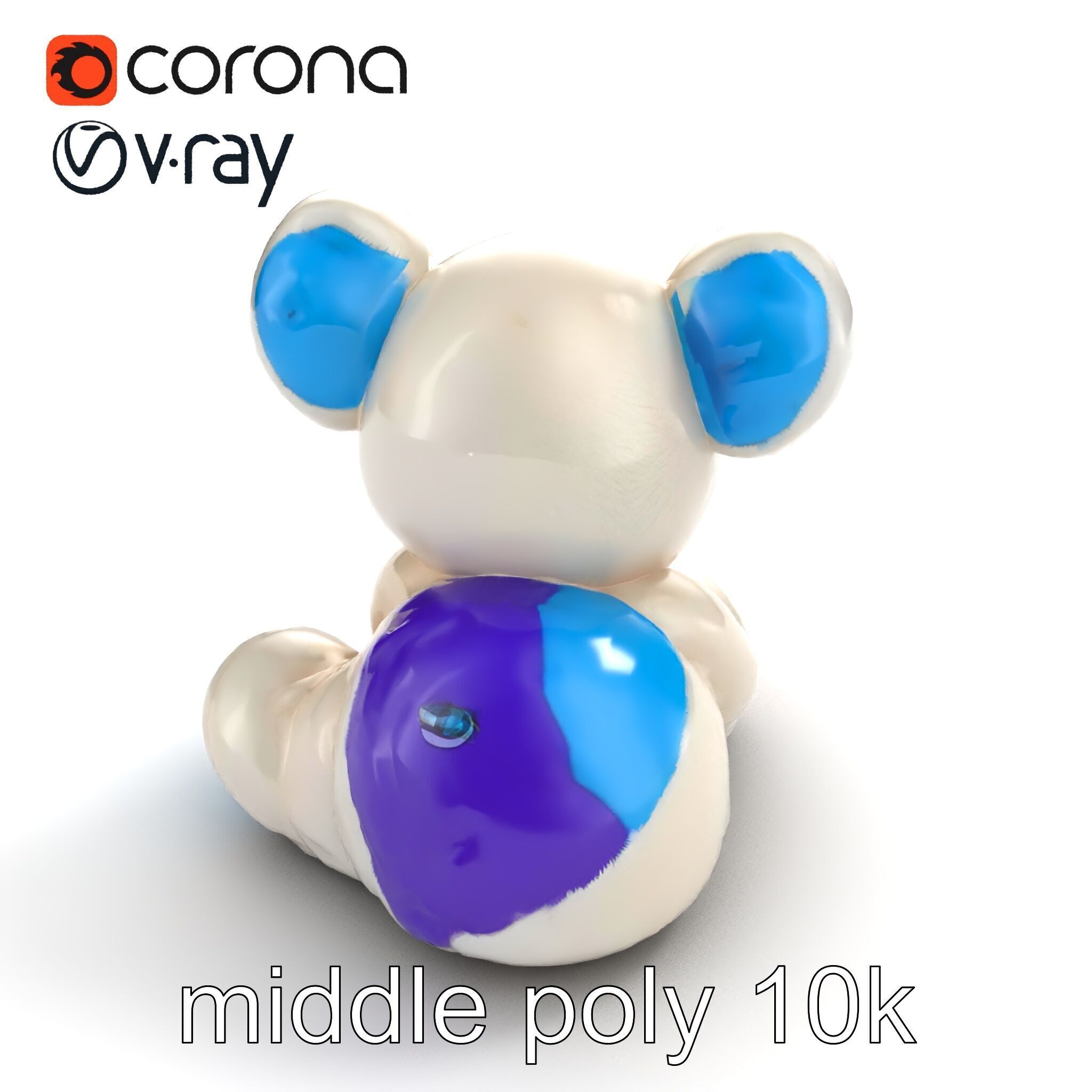 Huggable Plush Toy with Friendly Smile Model Pack Low-poly 3D model_7